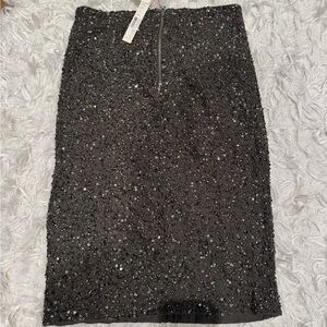 Alice + Olivia Black Sequin Pencil Skirt size 6